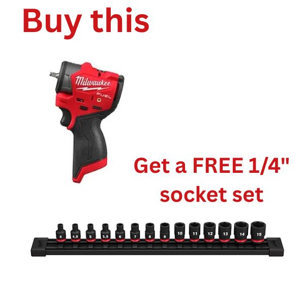 M12 FUEL™ 1/4" Subcompact Impact Wrench w/ Friction Ring with FREE socket set